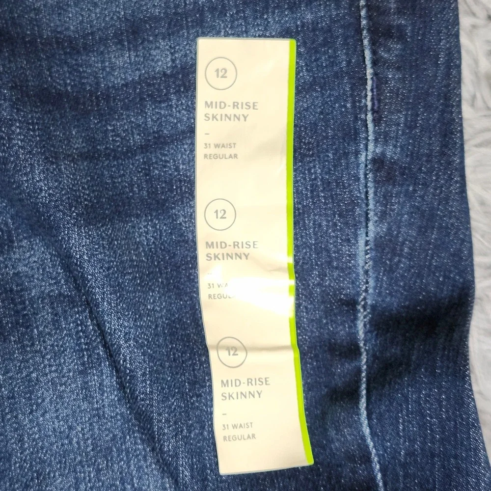 Universal Thread Skinny Jeans‎ Womens 12 12/31 Dark Blue Denim Mid Rise NWT New